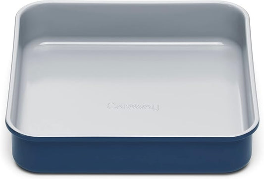Caraway Non-Stick Ceramic 9??Square Pan - Naturally Slick Ceramic Coating - Non-Toxic, PTFE & PFOA Free - Perfect for Brownies, Lemon Bars, Cakes, & More - Navy