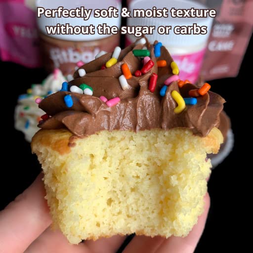 FitBake Yellow Cake Baking Mix | 2g Net Carbs Per Serving | Keto Friendly Low Carb Food | No Added Sugar Keto Snack | Zero Sugar & Gluten Free Desserts | Naturally Sweetened Cake Mixes Keto Foods 7oz