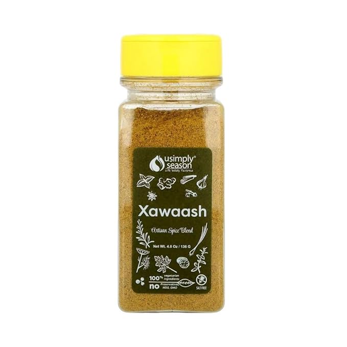 USimplySeason Xawaash Spice (4.8 oz) - East African Cuisine Inspired, Vibrant Blend, Perfect for Rubs, Marinades, and More - Vegan, Non-GMO, No-Salt, Made in USA