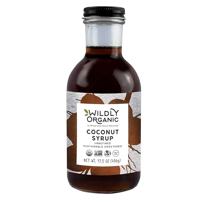 Wildly Organic Coconut Syrup 17.5 Oz - Organic Sweetener, Non-GMO, Kosher, Vegan, Buttery Caramel Flavor | Perfect for Smoothies, Coffee, & Baking
