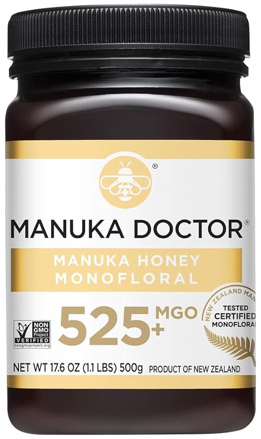 MANUKA DOCTOR - MGO 525+ Manuka Honey Monofloral (1.1 lbs) 100% Pure New Zealand Honey. Certified. Guaranteed. RAW. Non-GMO