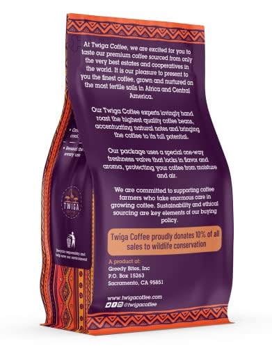 Twiga Coffee Rwandan Whole Bean ??Organic Medium Roast Arabica with Caramel, Cinnamon & Citrus Flavor Notes ??Single Origin Fresh Roasted Rwandan Coffee for a Smooth, Bold Cup ??12 oz