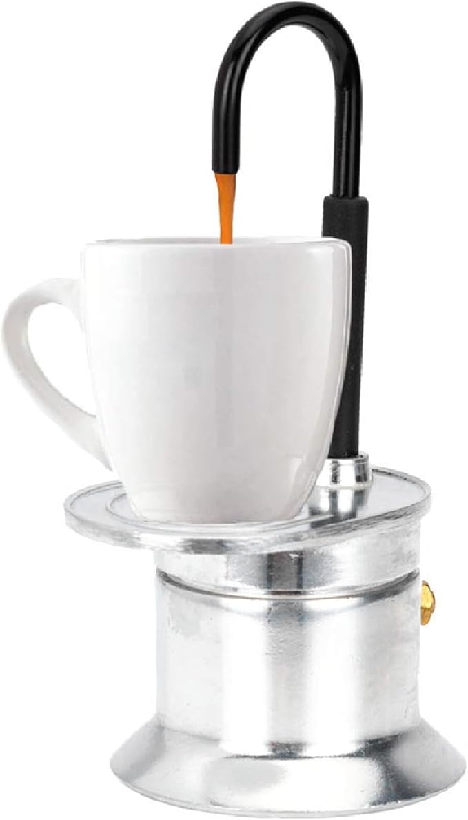 Topyond Moka Pot, Single Tube 1 Cup Espresso Maker, Aluminum Spout, Quick Brewing, Portable for Outdoor Camping and Travel, Italian Style Coffee
