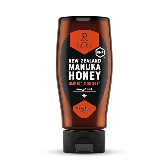 Nature Nate's | Raw Manuka Honey MGO 263+ | UMF 10+ Certified | 13.2 oz Squeeze Bottle