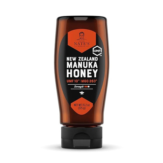 Nature Nate's | Raw Manuka Honey MGO 263+ | UMF 10+ Certified | 13.2 oz Squeeze Bottle