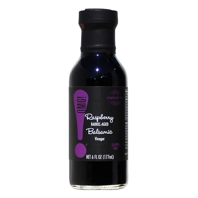 OMG! Oils: Gourmet Raspberry Balsamic Vinegar (Perfect for Dipping, Marinades, Glazing and Topping!), 177ml/6oz