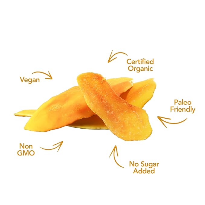 Earthside Farms Dried Organic Mangoes 2.8oz, 6 Pack – No Sugar Added, Gluten-Free, Vegan Snack – Naturally Sweet Dried Fruit – Perfect Healthy On-the-Go Snack for Work, School, Travel