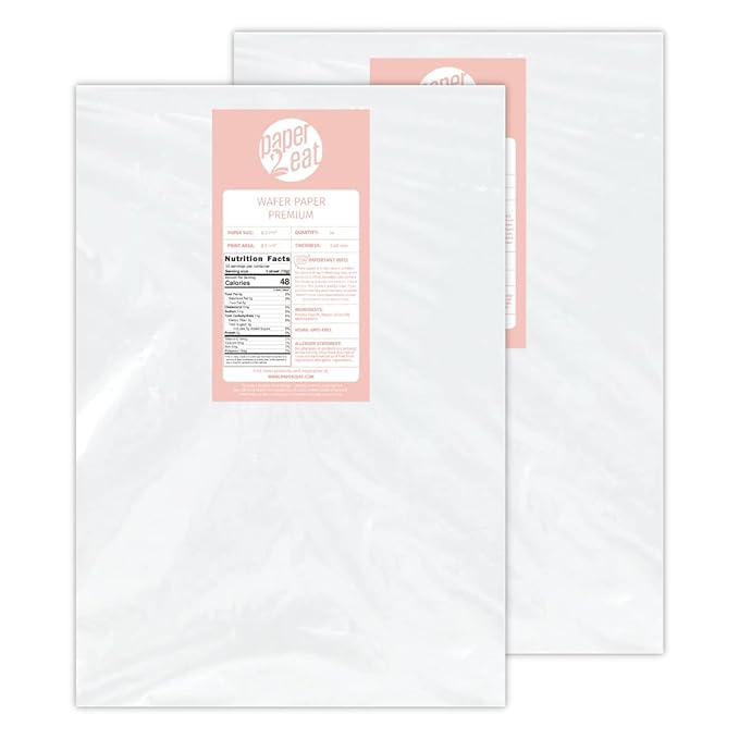 Printable Edible Wafer Paper Sheets from paper2eat (0.60 mm - 100 sheets/Plain)