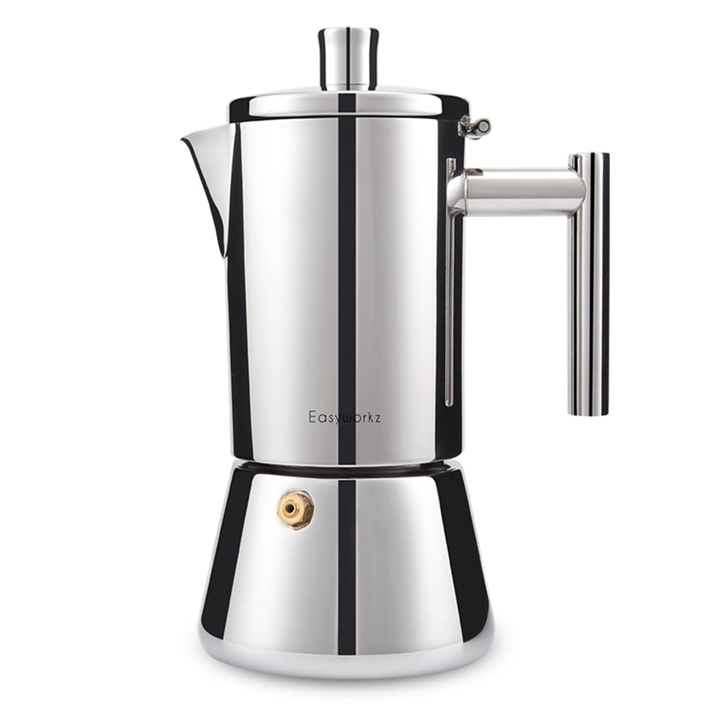Easyworkz Diego Stovetop Espresso Maker Stainless Steel Italian Coffee Machine Maker 4Cup 6.8 oz