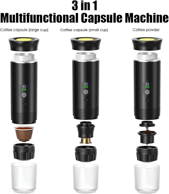 Automatic Espresso Maker ??Dual Hot & Cold Brew ??20 BAR Pressure ??Compact Portable Coffee Machine with Rapid Heating ??Built-In Transparent Cup ??Travel-Friendly Design