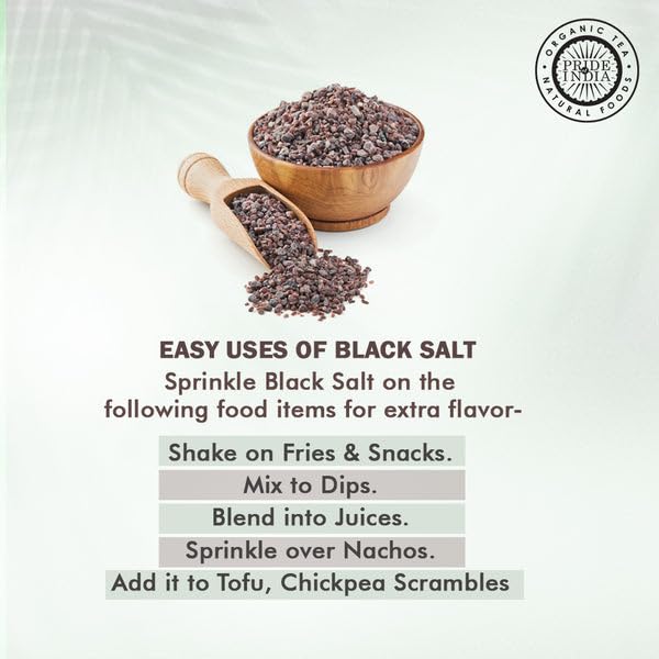 Pride Of India -PACK of 6 -Himalayan Black Rock Salt-Coarse Grind, 2.2 Pound (1 KG)- Kala Namak- Contains 84+ Minerals -Perfect for Cooking, Tofu Scrambles, Grinder, Kitchen, Restaurant, Bath Salt