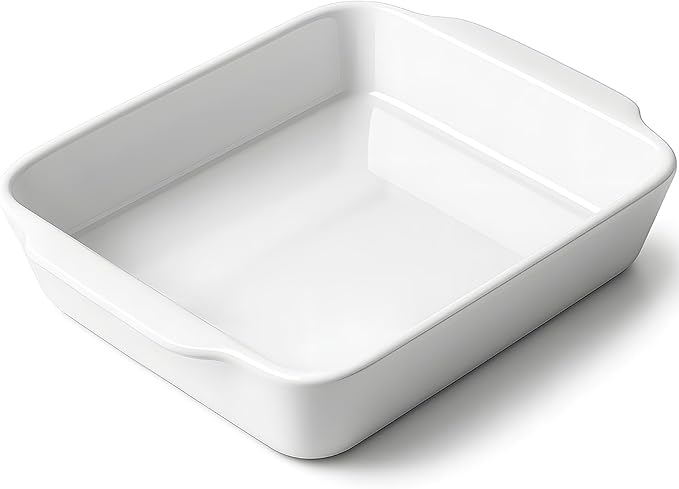 3 QT Wide Ceramic Baking Dish, White Casserole Dish with, Lasagna Pan for Oven, Ceramic Baking Pan, Kitchen Decor, Microwave Oven Safe, Dinner, Weddingç«?.4" x 11.8"ç«?,<div>