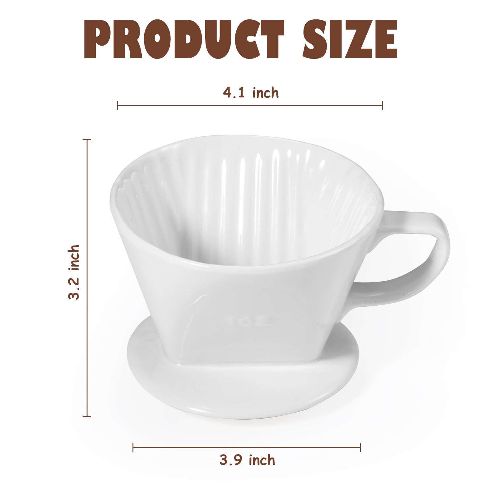 Noarixa Pour Over Coffee Dripper, Ceramic Pour Over Coffee Maker, White