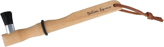 Redecker Espresso Maker Brush ??90ì§?Angled Pig Bristle Head for Deep Cleaning Coffee Machines, Oiled Beechwood Handle with Silicone Ring for Heat Protection