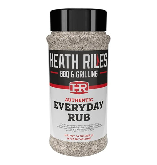 Heath Riles BBQ Rub - Everday All-Purpose Seasoning, Champion Pitmaster Recipe, Legendary Rubs For Smoking & Grilling, 70+ BBQ Championships, 14 oz.
