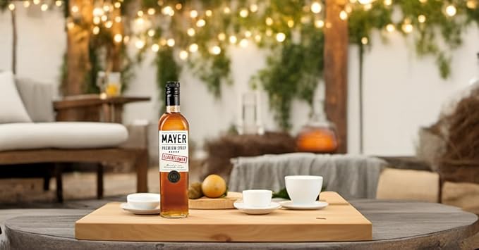 Mayer Premium Artisanal Hungarian Elderflower Syrup (Cordial) ??Award-Winning, Only Elderflowers and 3 Natural Ingredients, Vegan, Perfect for Cocktails, Lemonades ??No Artificial Additives (1 Pack)