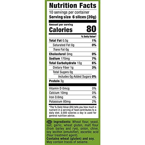 Only Kosher Candy Melba Toast Flatbread Crackers Classic Roasted Garlic Kosher Parve with No Artificial Flavor, Fresh Natural Ingredients, Kosher Certified Delicious Snack Crackers (Pack of 5)