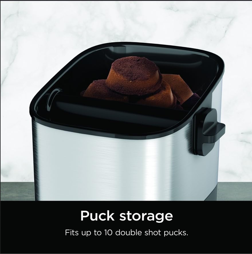 Ninja Luxe Café Knock Box, Holds 10 Double Shot Pucks, XSKKNOCKBOX