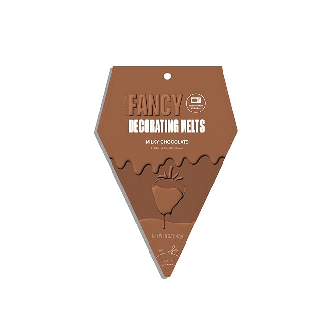 Fancy Sprinkles Milky Chocolate Fancy Decorating Melts for Baking, Melting Chocolate in Ready-to-Use Bag, for Dipping, Coating, and Drizzling