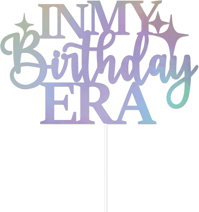 In My Birthday Era Cake Topper, Girls Birthday Party Decorations, Happy Birthday Cake Decorations Holographic