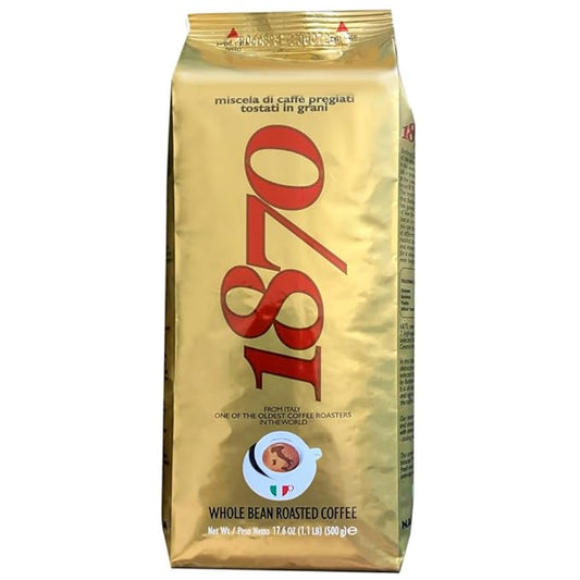 1870 by Caffe Barbera: Mago Whole Bean Roasted Coffee, Aromatic Intense & Fruity 7 Bean Blend by one of the worlds oldest coffee roasters, 150+ years of Roasting over 6 generations, 1.1lb / 0.5kg