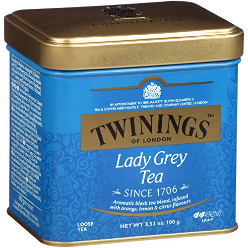 Twinings Lady Grey Loose Black Tea, 3.53 Ounce Tins (Pack of 1), Lemon & Orange Peel, Caffeinated, Enjoy Hot or Iced