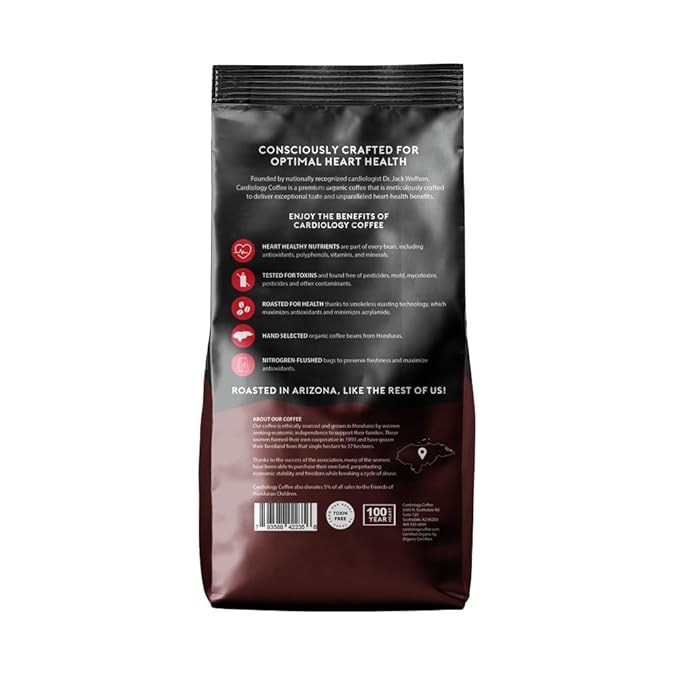 Cardiology Coffee ??Whole Bean Coffee ??USDA Certified Mold-Free 12oz Premium Medium Roast Organic Coffee Beans with Antioxidant Benefits ??Perfect for Heart Healthy Lifestyle