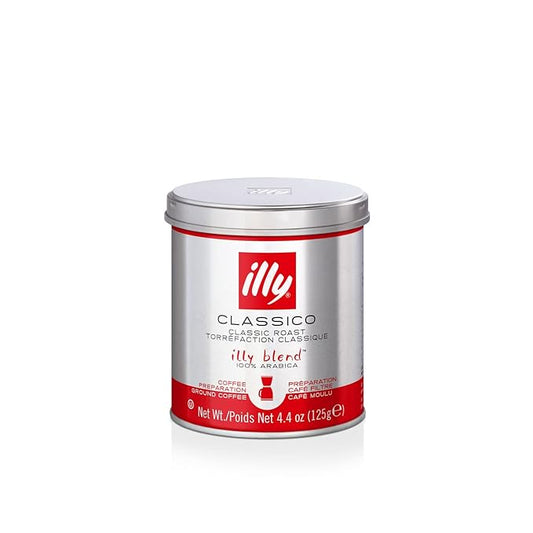 illy Drip Coffee - Ground Coffee - 100% Arabica Ground Coffee ??Classico Medium Roast - Notes of Caramel, Orange Blossom & Jasmine - No Preservatives ??Mild & Balanced ??4.4 Ounce