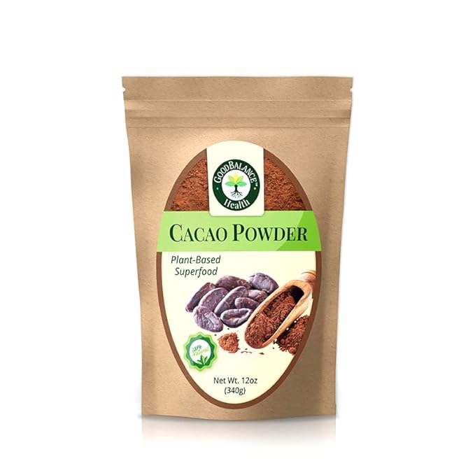 Good Balance Health Cacao Powder | Raw Cacao | Organic Cacao, Chocolate Powder | Perfect for Baking, Smoothies | Plant-Based, Organic, Gluten Free, Vegan Friendly, Keto Friendly | 12 Ounches (Resealable Bag)