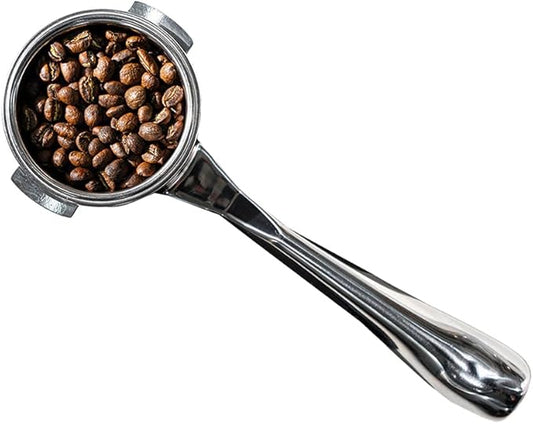CafeSing COD 58mm Espresso Portafilter, All Stainless Steel, 180ì§?Horizontally Lay Flat, Bottomless, 2 Ears