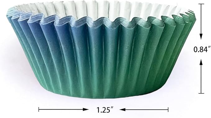 qiqee 300PCS Mini Cupcake Liners Gradient Cupcake Cups 6 Designs Orange Purple Muffin Papers Baking Cups Cupcake Wrappers (Small Size)