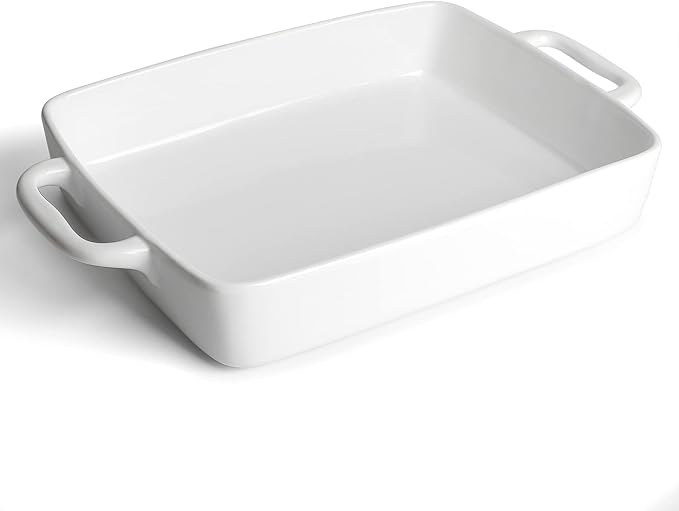Baking Pan Rectangular, Oven Dish Baking Tray, Heavy Duty Ceramic Pans for Cake, Lasagna, Banquet and Daily Use, 3.6 Quart High Capacity