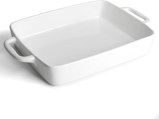 Baking Pan Rectangular, Oven Dish Baking Tray, Heavy Duty Ceramic Pans for Cake, Lasagna, Banquet and Daily Use, 3.6 Quart High Capacity