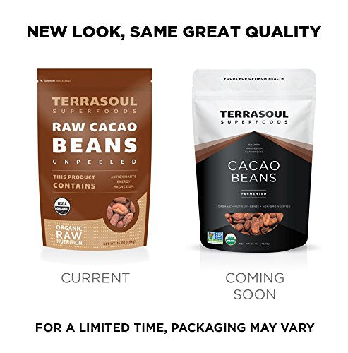 Terrasoul Superfoods Raw Organic Criollo Cacao Beans, 16 Oz, Raw Chocolate Goodness for Baking, Snacking, and Homemade Chocolate Creations