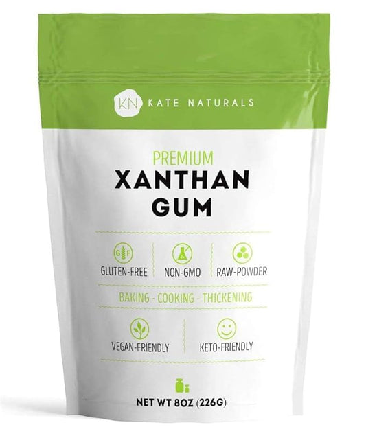 Kate Naturals Xanthan Gum for Baking, Ice Cream & Thickener (8oz, Gluten Free, Food Grade, Skin Care)