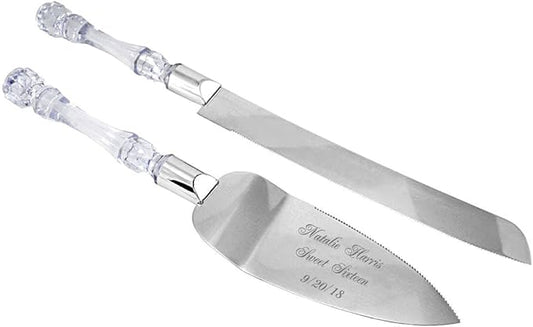 GIFTS INFINITY Personalized Wedding Cake Knife and Server Set Free Engraving - Valentine's, Wedding, Bithday (CT-101)