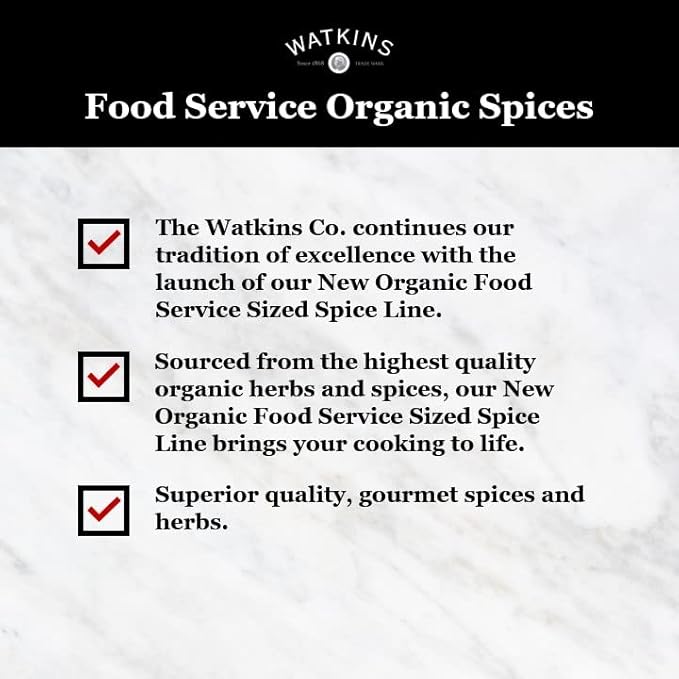 Watkins Gourmet Spice, Organic Ground Nutmeg, Bulk Food Service Size, 17.5 oz (Pack of 1)