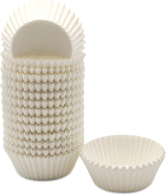 Greaseproof Mini Cupcake Liners, Premium Paper Baking Cups for Party Celebration,(White, 300-count)