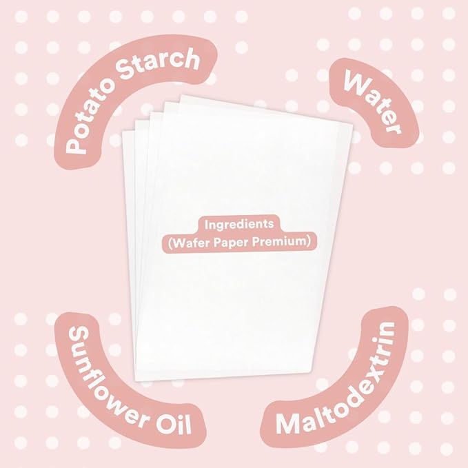 Printable Edible Wafer Paper Sheets from paper2eat (0.60 mm - 200 sheets/Plain)