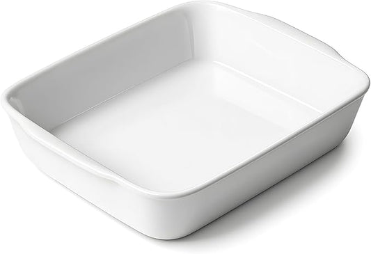 1.2 QT Ceramic Baking Dish, White Casserole Dish竊똋asagna Pan for Oven, Bakeware for Baking, Kitchen Decor, Microwave Oven Safe, Dinner Partyç«?.1" x 9.1"ç«?,<div>