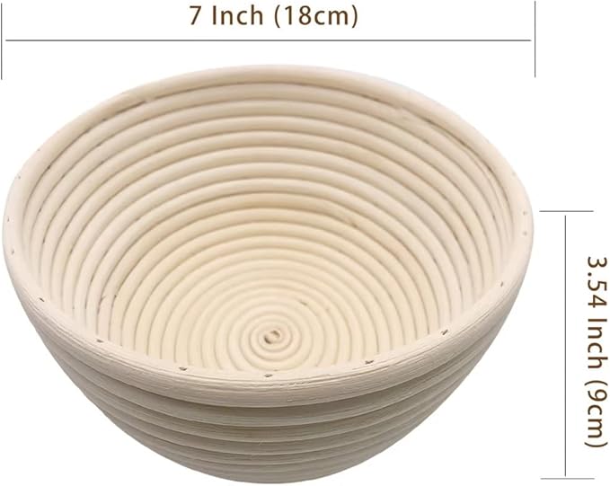 7 inches Round Banneton Basket for Bread Proofing, Dough Proofing Bowls with Removable Liner, Good for Home Sourdough Bakers Baking, 2 Pack