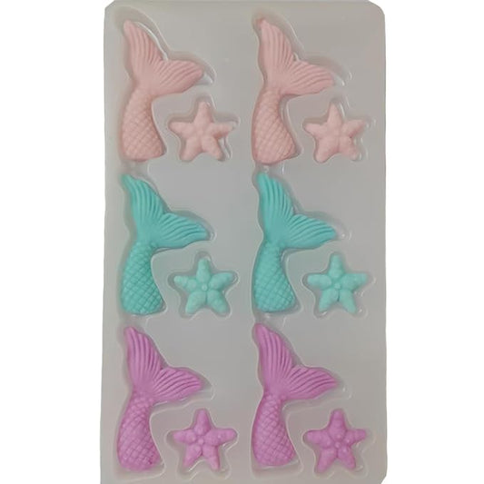 Mermaid Sprinkles Icing Decoration for Cupcake Decorating, Edible Mermaid Starfish Cake Cupcake Topper for Baking Cookie Ice Cream Candy Decoration