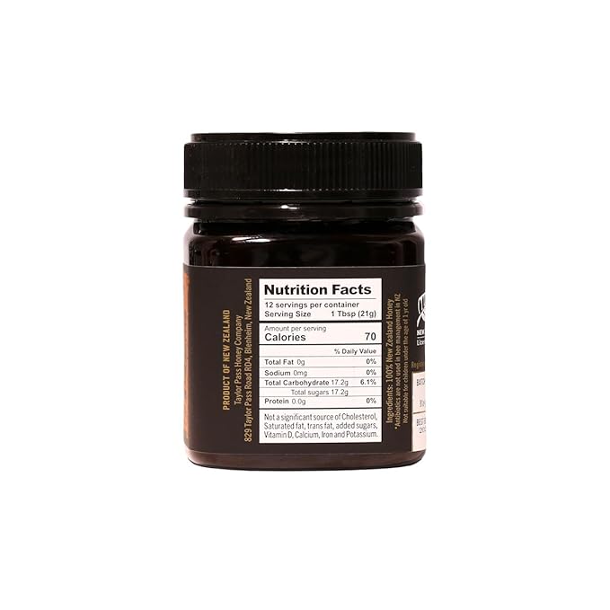 Taylor Pass Honey Co Manuka Honey UMF 5+ MGO 83+ | Monofloral New Zealand Honey | Sustainable, Non-GMO, Halal, UMF Certified | BPA-Free Jar | 8.83 oz