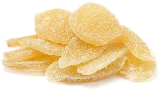 Crystallized Ginger Slices by It's Delish, 2.5 Lbs Bulk | Candied Dried Ginger Fruit Chews Natural Candy, Ginger Root with Sugar Crystals, Unsulphured, No Color Added - Healthy Snack, Vegan, Kosher
