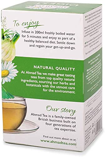 Ahmad Tea Herbal Tea, Sweet Mint, Fennel & Biotin 'Digest' Natural Benefits Teabags, 20 ct (Pack of 1) - Decaffeinated & Sugar-Free