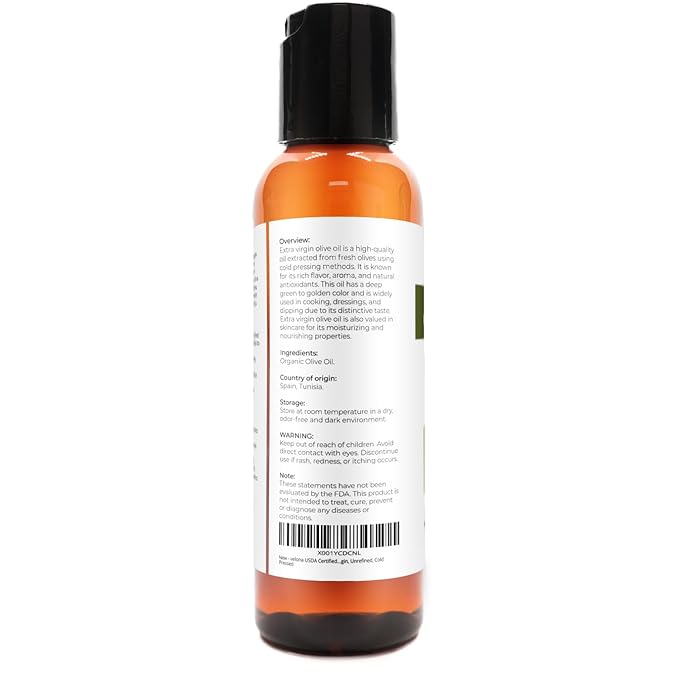 velona USDA Certified Organic Olive Oil - 2 Fl Oz | 100% Pure and Natural Carrier Oil | Extra Virgin, Unrefined, Cold Pressed | Cooking, Dressing, Face, Hair, Body & Skin Care | Use Today - Enjoy Results