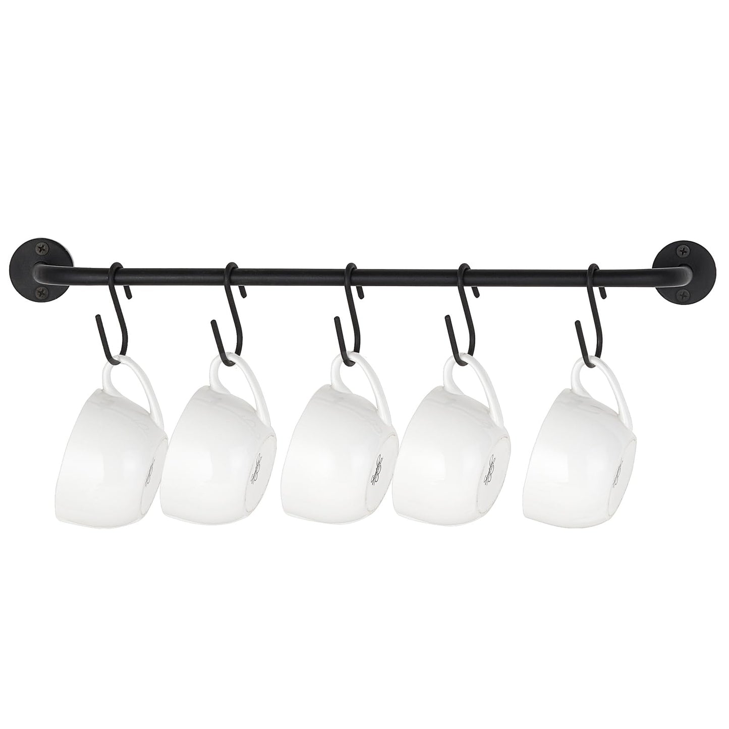 Mkono Wall Mounted Mug Holder, Coffee Cup Hanger Rack with 5 Hooks, 1 Pack