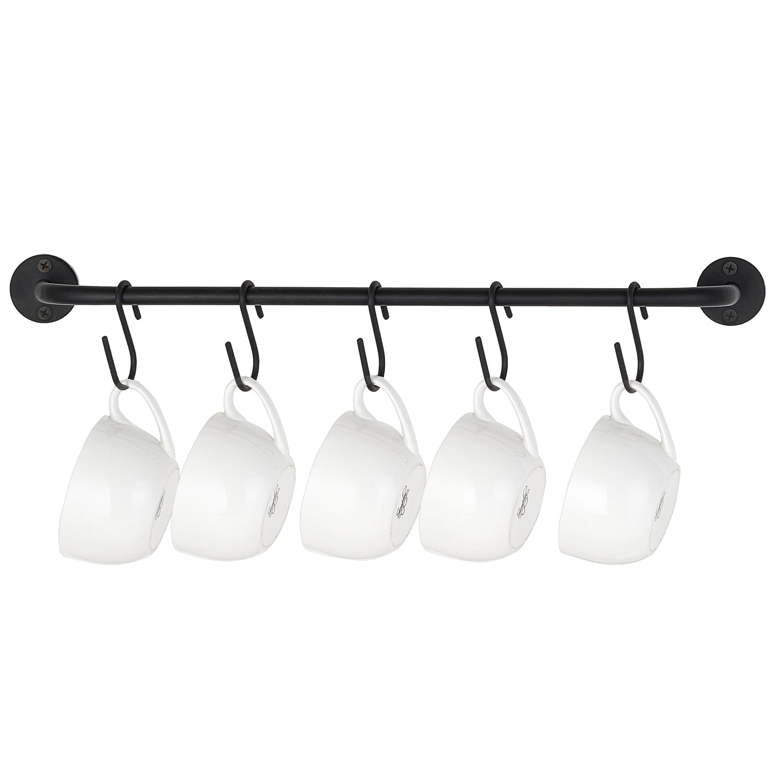 Mkono Wall Mounted Mug Holder, Coffee Cup Hanger Rack with 5 Hooks, 1 Pack