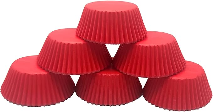 Standard Baking Cups, Classic Red Greaseproof Festive Cupcake Liners, 150-Count