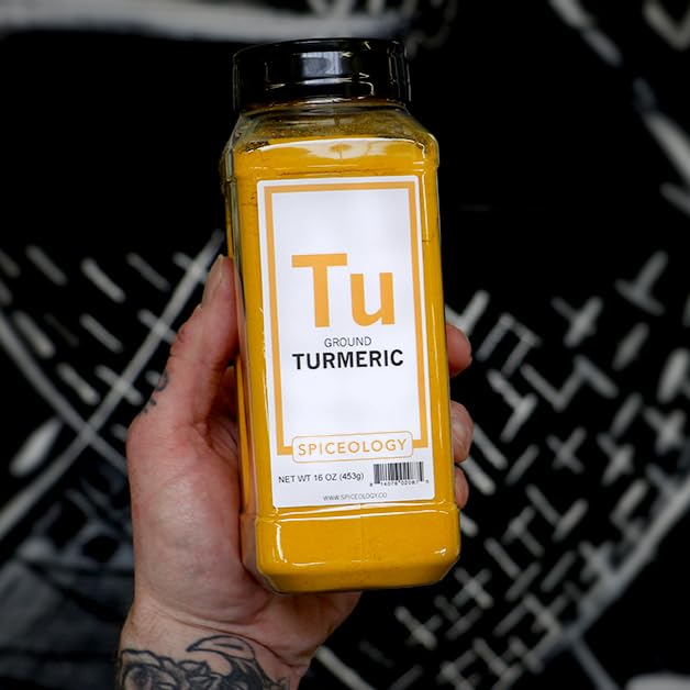 Spiceology ??Turmeric Root Powder ??Ground Turmeric Spice for Curries, Rice, Marinades, Golden Milk, Smoothies, and Spice Blends ??Chef-Crafted, Fresh-Ground Haldi ??16 oz